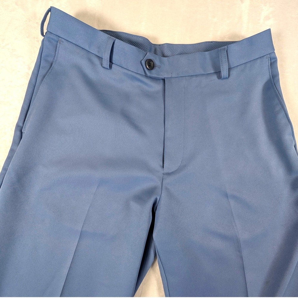 Izod Golf Mens Blue Flat Front Performance Trousers Pants 33x32